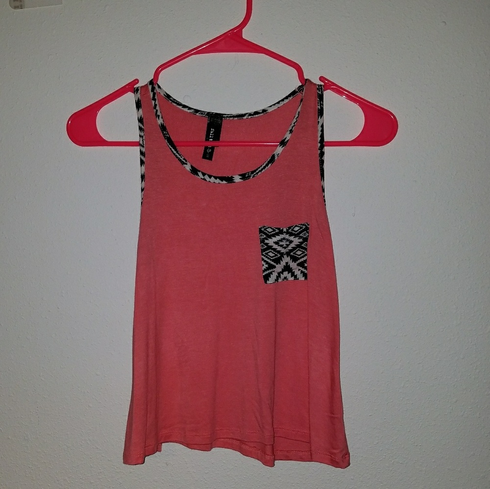 Coral Pink Crop top tank top NWOT